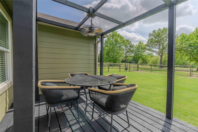 2800 N 20th St, Broken Arrow, OK 74012 - wooden deck with outdoor dining area and view of scattered trees