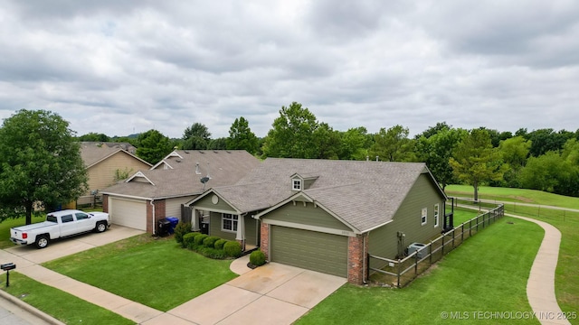 2800 N 20th St, Broken Arrow, OK 74012 - view of front of property with an attached garage, brick siding, concrete driveway, and roof with shingles