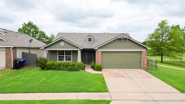 2800 N 20th St, Broken Arrow, OK 74012 - view of front facade with an attached garage, concrete driveway, roof with shingles, and brick siding