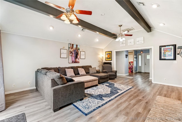 8713 S 77th E Ave, Tulsa, OK 74133 - living area with ceiling fan, wood finished floors, baseboards, and recessed lighting