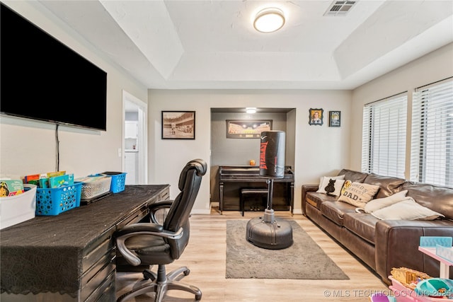 8713 S 77th E Ave, Tulsa, OK 74133 - office space featuring a raised ceiling, light wood finished floors, and baseboards