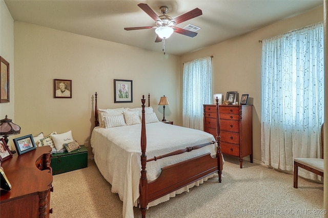 124 Walnut Rdg, Eufaula, OK 74432 - bedroom featuring light colored carpet and a ceiling fan