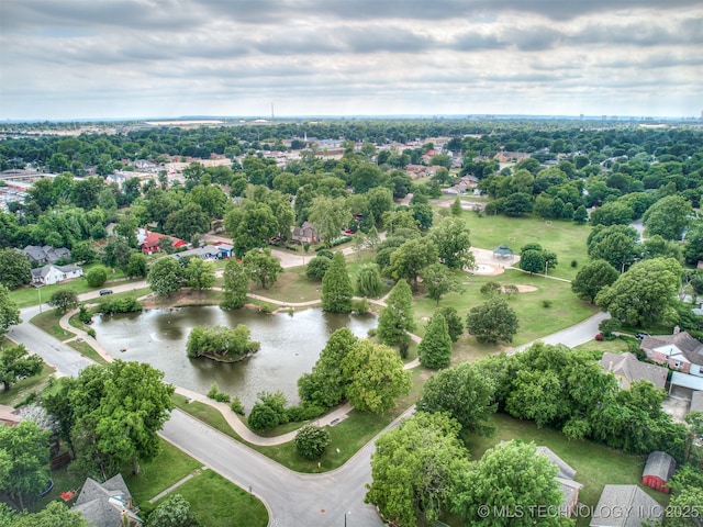 5504 E 5th Pl, Tulsa, OK 74112 - bird's eye view of a tree filled landscape and a nearby body of water