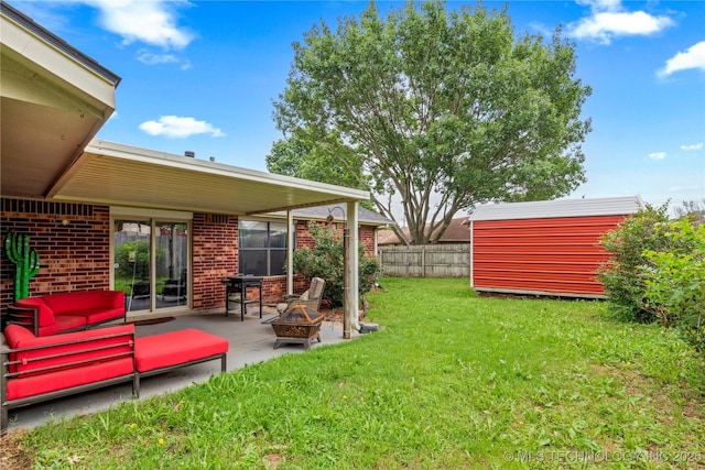 200 Turkey Creek Rd, Bartlesville, OK 74006 - view of yard with a patio area and an outdoor living space with a fire pit