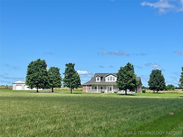 9350 N 49th St E, Wagoner, OK 74467 - view of grassy yard featuring a porch