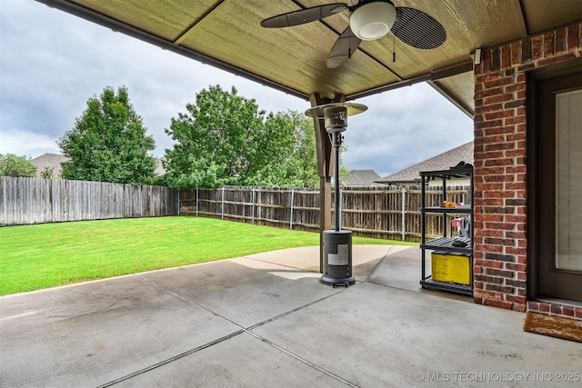 16425 E 49th St, Tulsa, OK 74134 - view of patio / terrace featuring ceiling fan