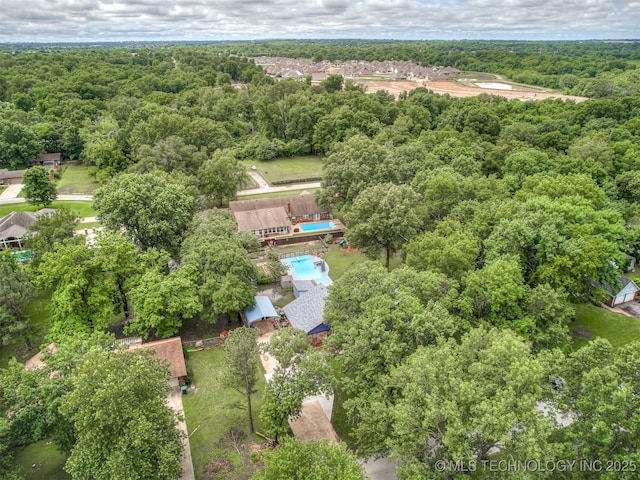 25206 E 64th St, Broken Arrow, OK 74012 - drone / aerial view of a forest and a pool