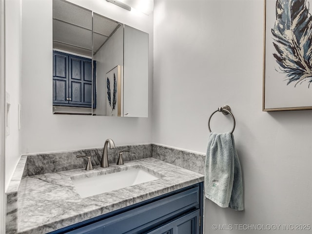 25206 E 64th St, Broken Arrow, OK 74012 - bathroom featuring vanity and a drop ceiling