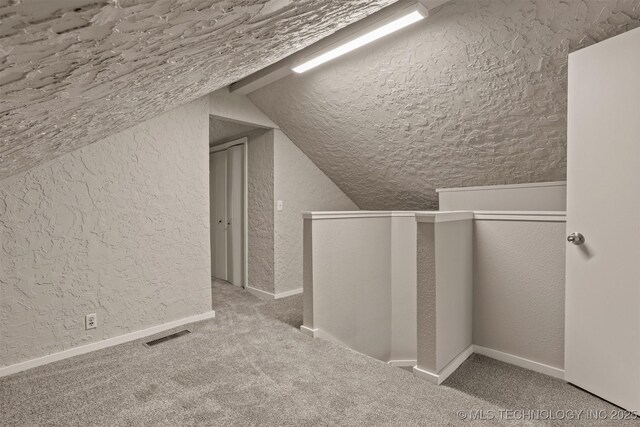 637 S Mounds St, Sapulpa, OK 74066 - bonus room with carpet floors, a textured wall, and lofted ceiling