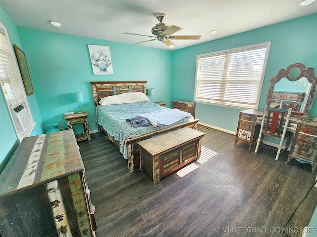 1306 E Shawnee St, Tahlequah, OK 74464 - bedroom with wood finished floors, a ceiling fan, and recessed lighting