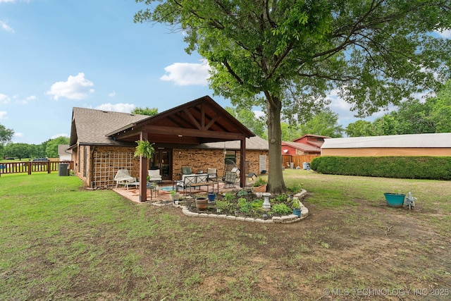 view of yard with a patio and cooling unit