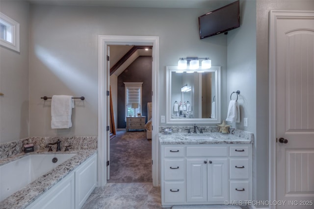 6623 E 134th Pl S, Bixby, OK 74008 - bathroom featuring vanity, a bath, and ensuite bath