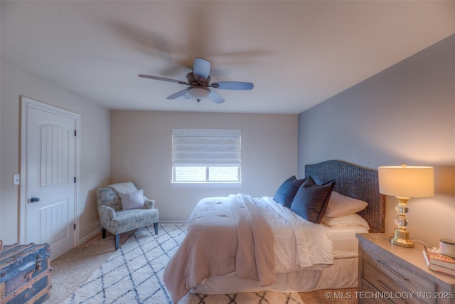 6623 E 134th Pl S, Bixby, OK 74008 - bedroom featuring light colored carpet, ceiling fan, and baseboards
