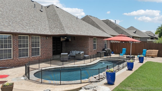 14538 S Urbana Ct, Bixby, OK 74008 - view of swimming pool featuring a patio, an outdoor hangout area, and area for grilling
