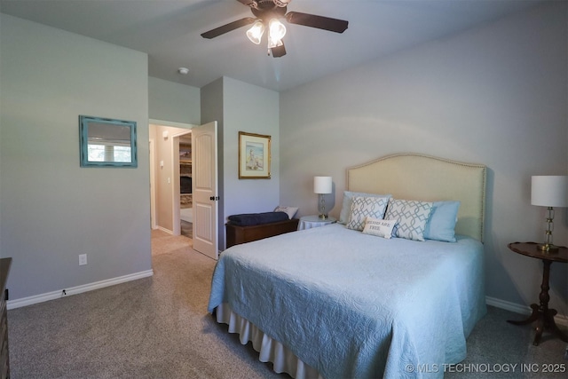 17061 S Creekwood Trl, Claremore, OK 74017 - carpeted bedroom with baseboards and ceiling fan