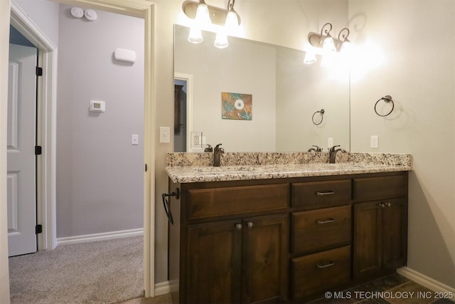 17061 S Creekwood Trl, Claremore, OK 74017 - full bathroom featuring double vanity and baseboards