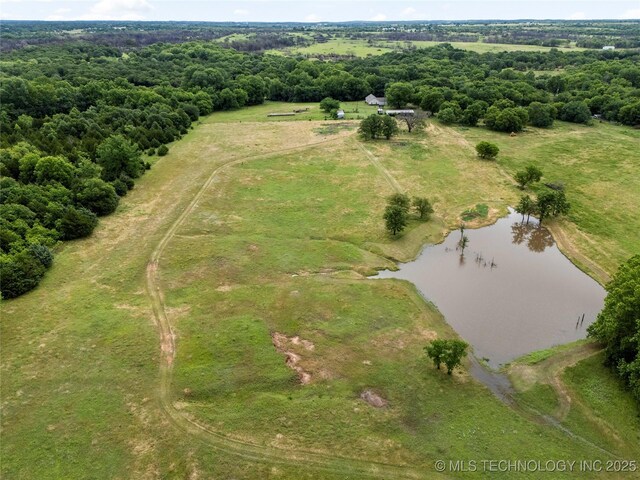 616 S Schlegel, Cushing, OK 74023 - aerial overview of property's location featuring a nearby body of water and rural landscape