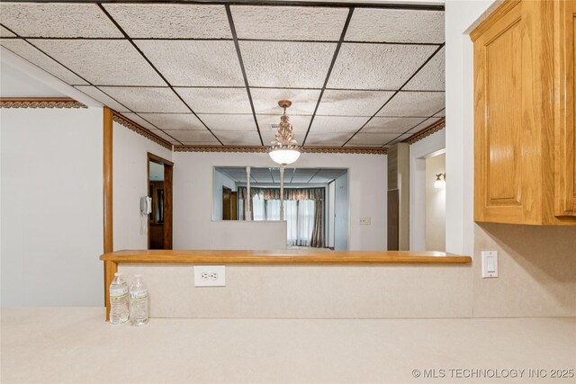 307 S Cherokee, Locust Grove, OK 74352 - unfurnished dining area featuring a drop ceiling