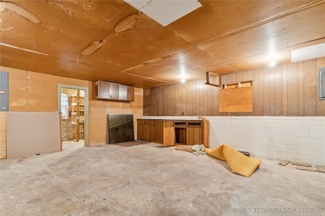 307 S Cherokee, Locust Grove, OK 74352 - finished basement with a fireplace and wooden walls
