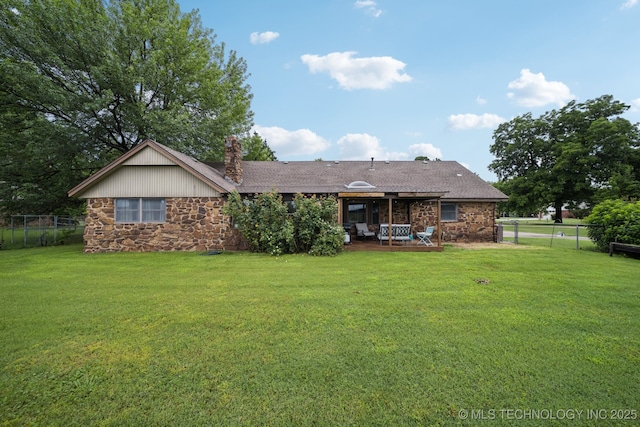 12350 E 138th St S, Broken Arrow, OK 74011 - view of front of home with stone siding and a chimney