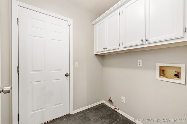 4908 S Redbud Ave, Broken Arrow, OK 74011 - washroom with hookup for a washing machine, cabinet space, baseboards, and hookup for an electric dryer