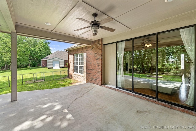 18932 Spring Creek Ln, Claremore, OK 74017 - view of patio with a ceiling fan