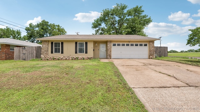 4964 SE Brookline Dr, Bartlesville, OK 74006 - single story home featuring stone siding, driveway, and an attached garage