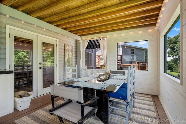 168 Murray Ln, Strang, OK 74367 - sunroom featuring french doors and outdoor dining area