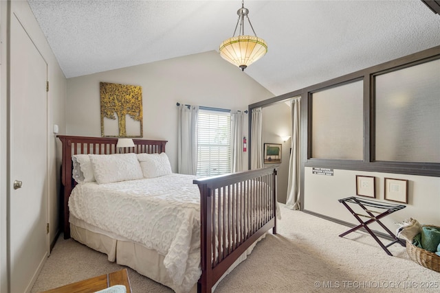 168 Murray Ln, Strang, OK 74367 - bedroom with lofted ceiling and light carpet