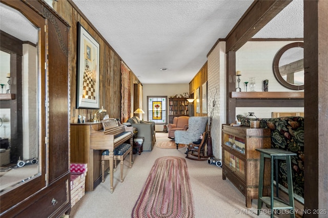 168 Murray Ln, Strang, OK 74367 - sitting room featuring a textured ceiling and light carpet
