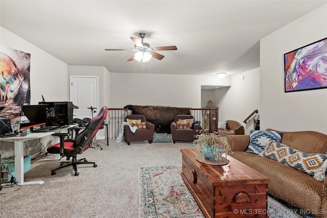 3501 W Gary St S, Broken Arrow, OK 74012 - office featuring a ceiling fan and carpet