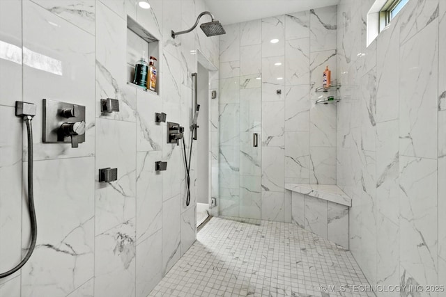 30185 N 3994th Dr, Ramona, OK 74061 - full bathroom featuring a marble finish shower