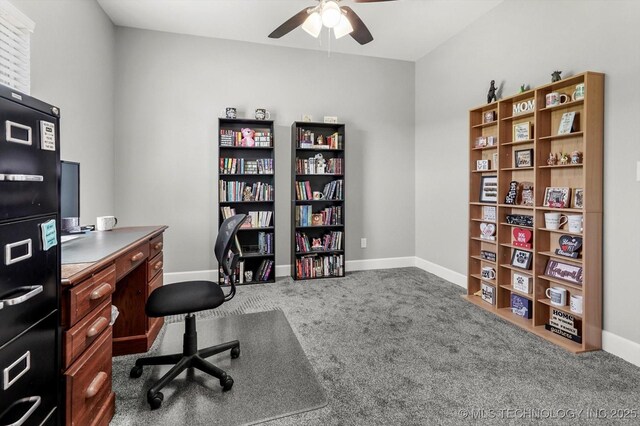 30185 N 3994th Dr, Ramona, OK 74061 - carpeted office space with a ceiling fan and baseboards