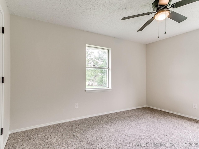 1405 S Cedar St, Bristow, OK 74010 - empty room featuring light carpet, a ceiling fan, and a textured ceiling