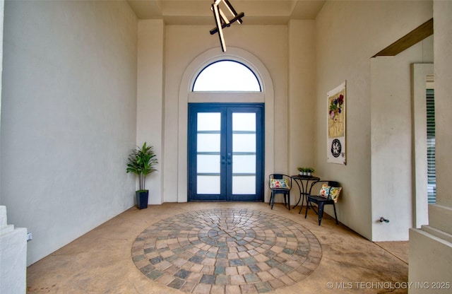 3704 River Bend Rd, Muskogee, OK 74403 - foyer entrance featuring a high ceiling and french doors