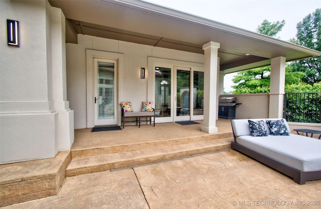3704 River Bend Rd, Muskogee, OK 74403 - view of patio / terrace featuring french doors and area for grilling