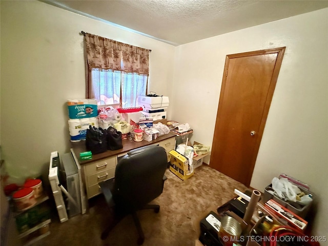 32807 S 250th Rd, Henryetta, OK 74437 - office area with carpet flooring and a textured ceiling