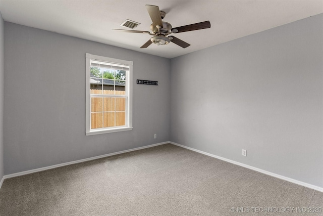 3713 S Poplar Ave, Broken Arrow, OK 74011 - spare room featuring ceiling fan, baseboards, and carpet floors