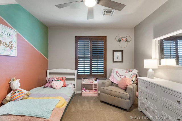 6801 N 128th Ct E, Owasso, OK 74055 - bedroom featuring carpet floors and a ceiling fan