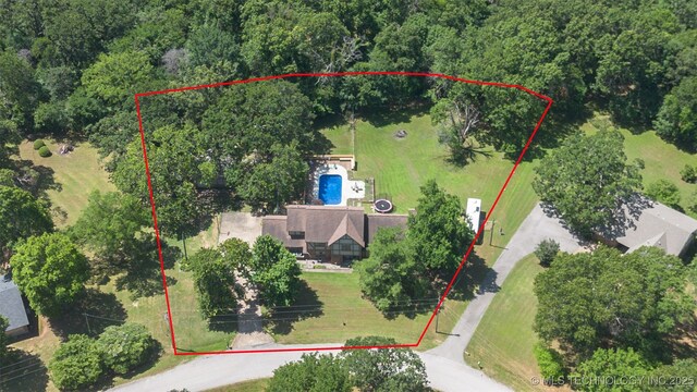 22547 S Dogwood Ct, Claremore, OK 74019 - aerial overview of property's location with property boundaries highlighted