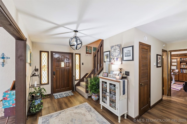 22547 S Dogwood Ct, Claremore, OK 74019 - entrance foyer with wood finished floors and stairway