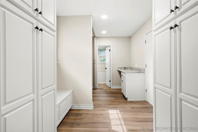 6722 S 72nd E Ave, Tulsa, OK 74133 - mudroom with baseboards, light wood-type flooring, and recessed lighting