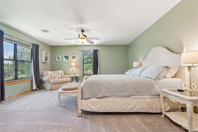 33820 W 261st St S, Bristow, OK 74010 - bedroom featuring carpet flooring, baseboards, and ceiling fan