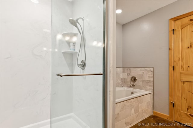 33820 W 261st St S, Bristow, OK 74010 - bathroom featuring a shower stall and a bath