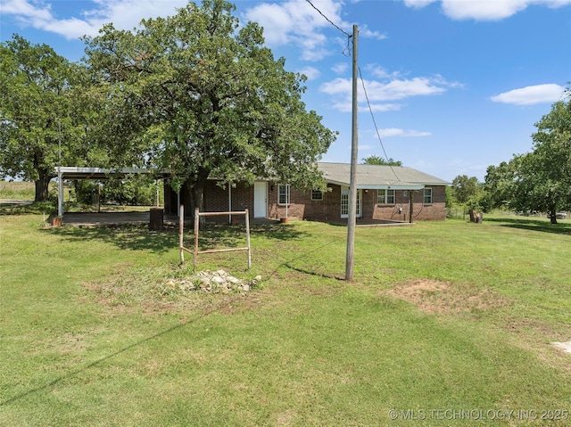 1822 Abner Rd, Overbrook, OK 73453 - view of grassy yard with a carport
