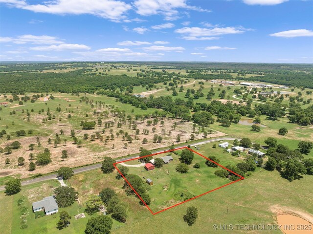 1822 Abner Rd, Overbrook, OK 73453 - aerial view of sparsely populated area featuring property boundaries highlighted