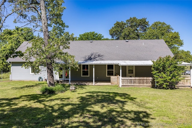 3127 Pleasant Hill Rd, Caddo, OK 74729 - rear view of property with a patio and roof with shingles