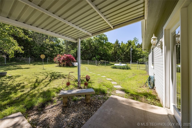 3127 Pleasant Hill Rd, Caddo, OK 74729 - view of yard featuring a patio area and view of wooded area