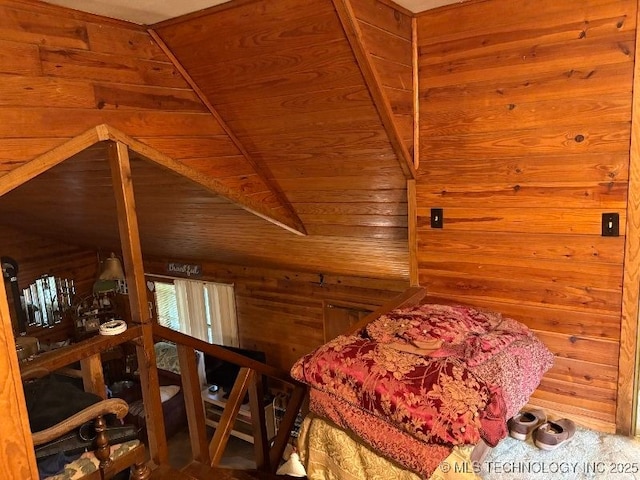 472422 E 754th Rd, Westville, OK 74965 - bedroom with wooden walls and wood ceiling