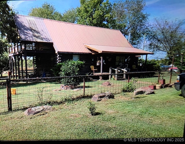 472422 E 754th Rd, Westville, OK 74965 - cabin featuring log exterior and metal roof